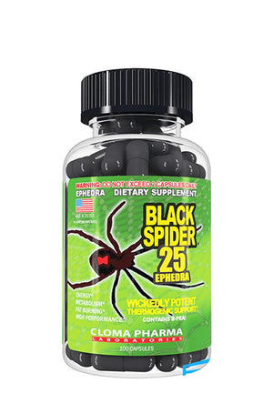 Cloma pharma. Black Spider. 100 Capsules. 100 Servings