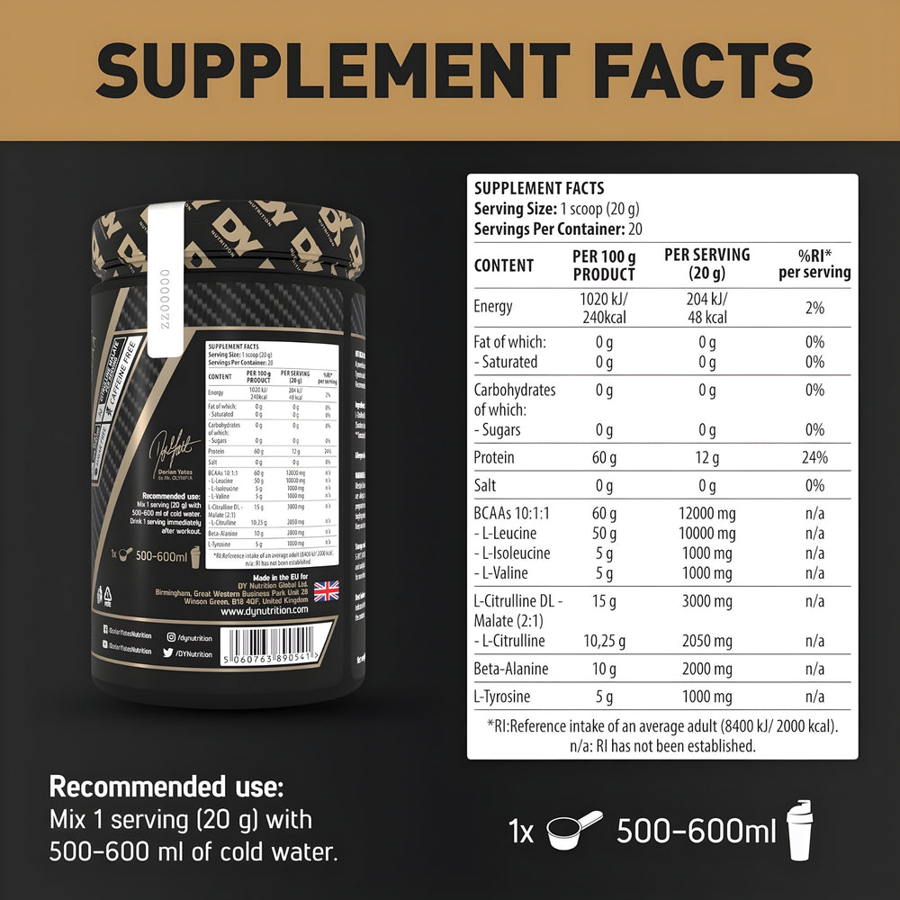 DY Nutrition HIT BCAA 10:1:1