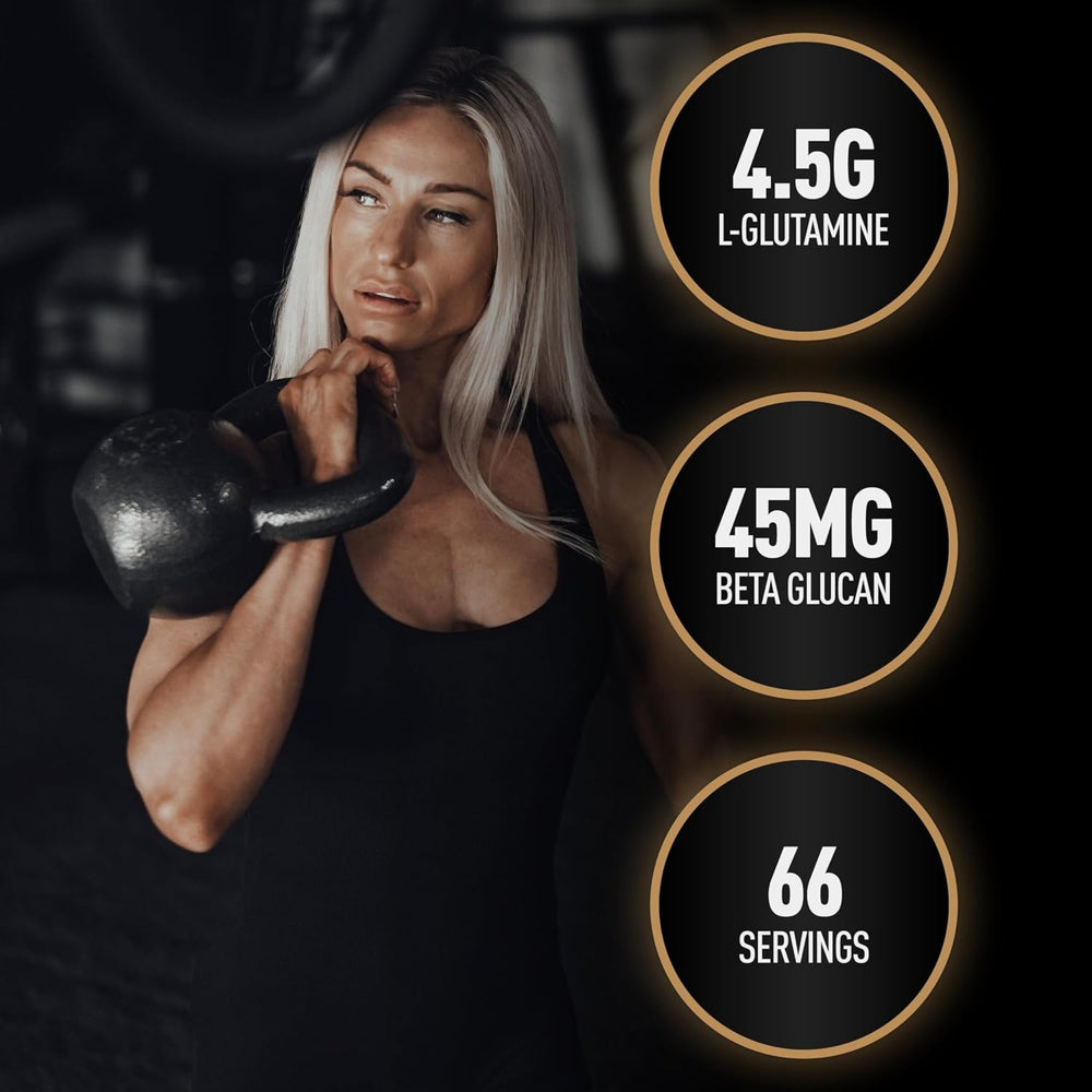 DY Nutrition The Glutamine Powder | 4.5g L-Glutamine & 45mg Beta-Glucan | 66 Servings | Unflavoured