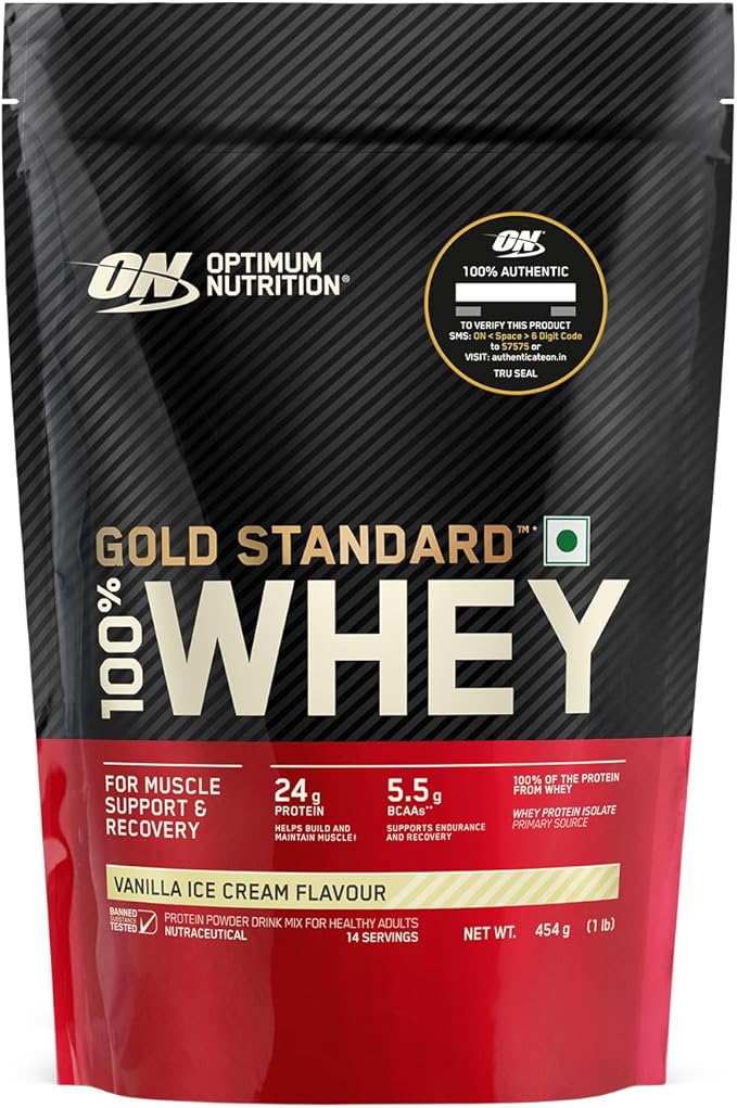 Optimum Nutrition (ON) Gold Standard 100% Whey Protein Powder (454 g)