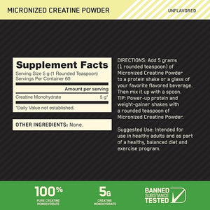 Optimum Nutrition Micronized Creatine Powder - Unflavored - 300.00 G