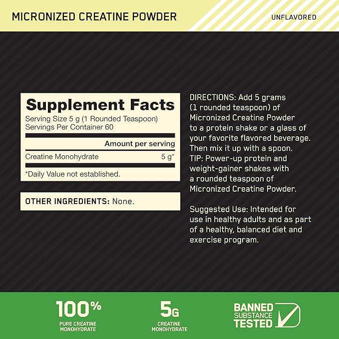 Optimum Nutrition Micronized Creatine Powder - Unflavored - 300.00 G