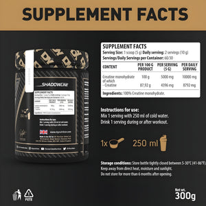 DY Nutrition Unflavoured Creatine Monohydrate Powder 300 g