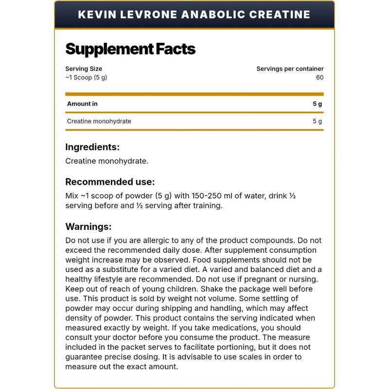 Kevin Levrone, Anabolic Creatine, 300g, 60 Servings