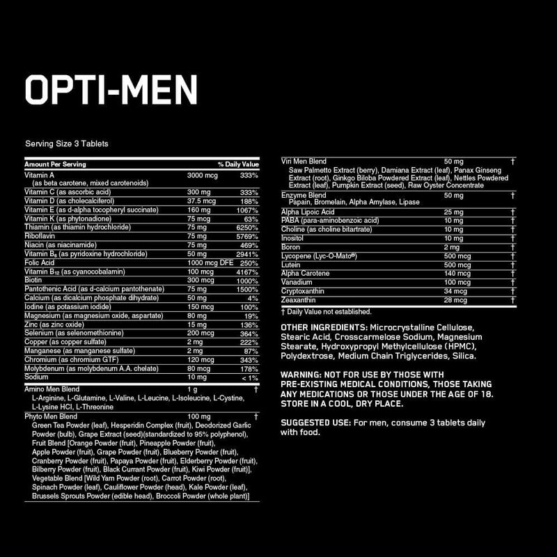 Optimum Nutrition Opti-Men-50Serv.-150Tabs.