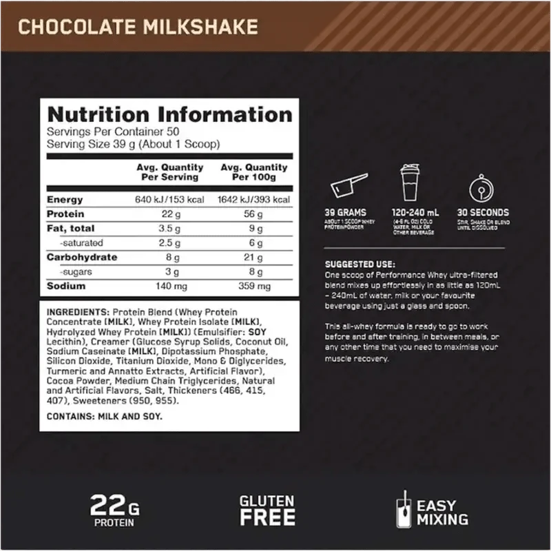 Optimum Nutrition Performance Whey Protein-1.95kg
