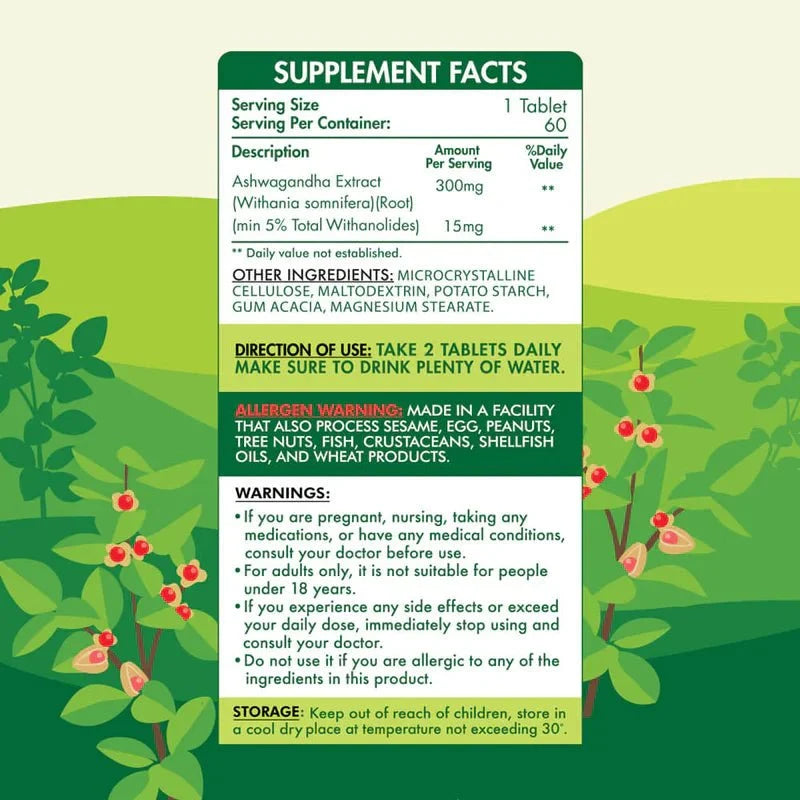 Organic Nation Ashwagandha 600mg - 60 Tablets
