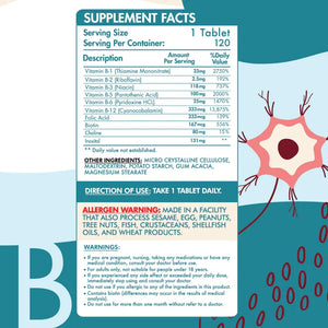 Organic Nation B-Complex Advanced Formula - 120 Tablets