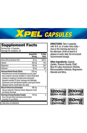 MHP, Xpel Herbal Diuretic, 80 Capsules, 20 Servings